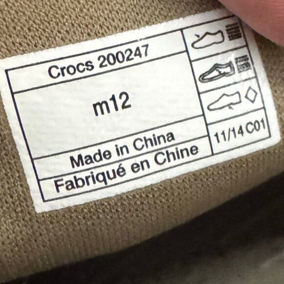 Crocs Men’s 12 Tan Canvas Loafer Boat Shoes Comfort Slip On Casual Lightweight - Picture 6 of 8